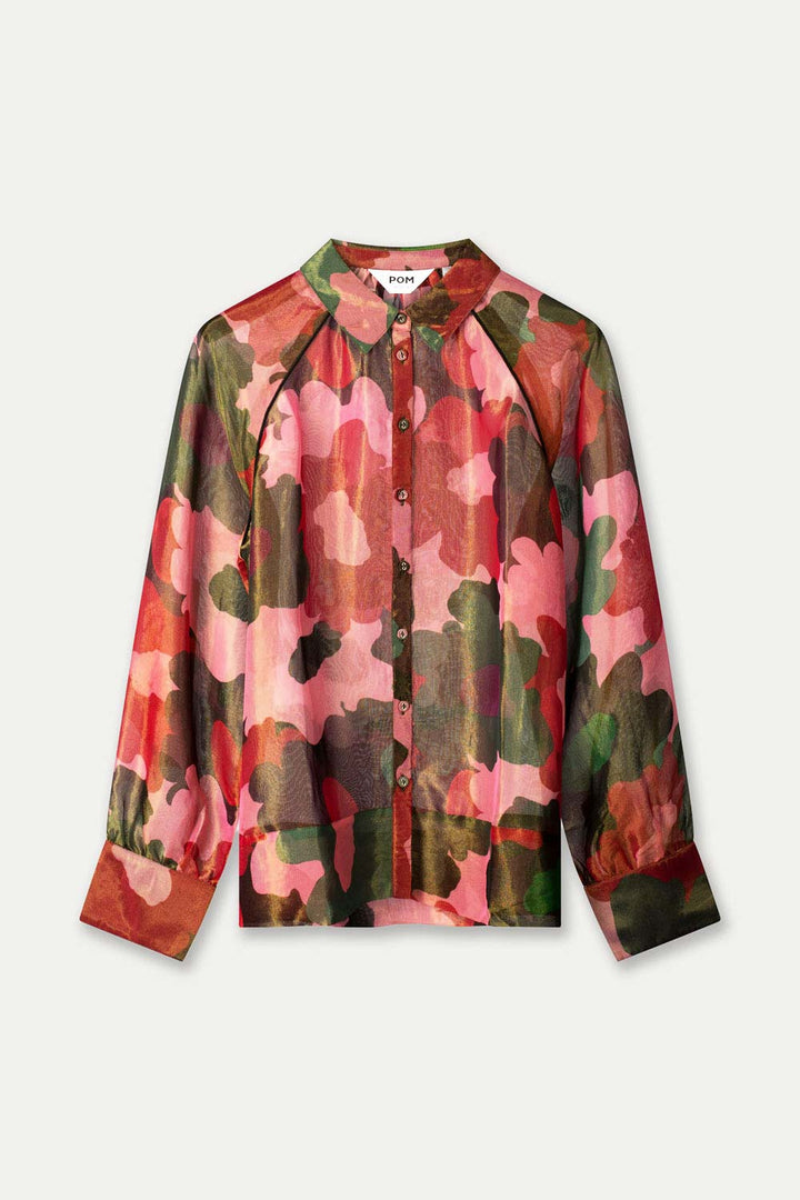 Pom Abstract Flower Shimmer Blouse - Shop 9