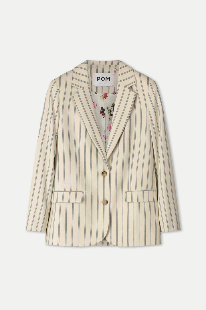 Pom Amsterdam Blazer - Striped Cream - Shop 9