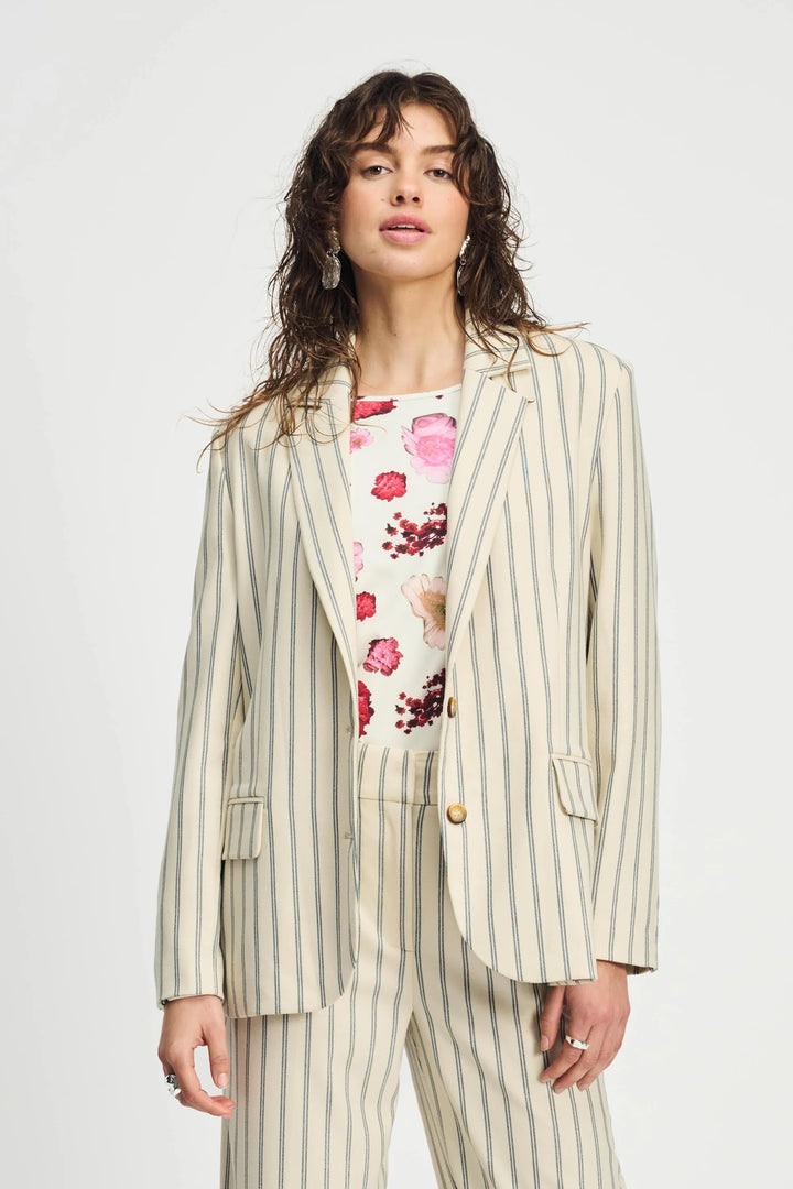 Pom Amsterdam Blazer - Striped Cream - Shop 9