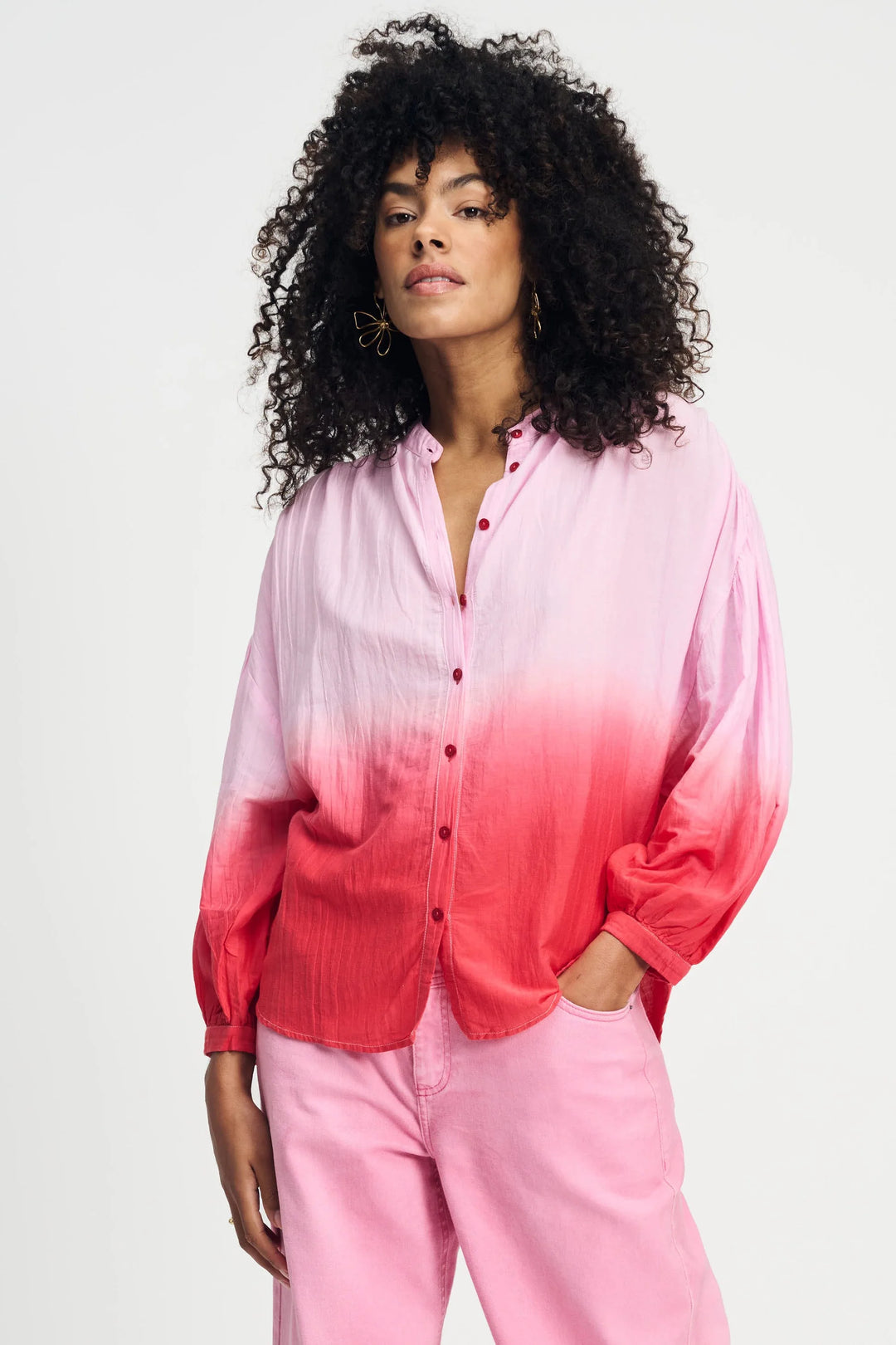 Pom Amsterdam Blouse - Faded Scarlet Red - Shop 9