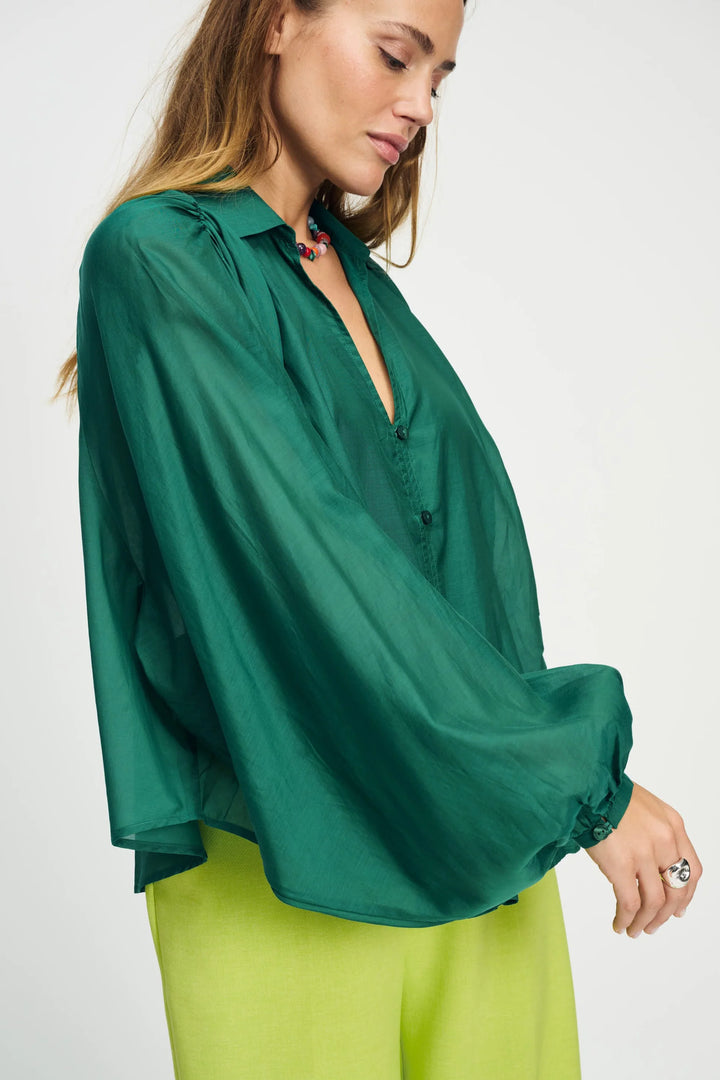 Pom Amsterdam Blouse Lena - Meadow Green - Shop 9
