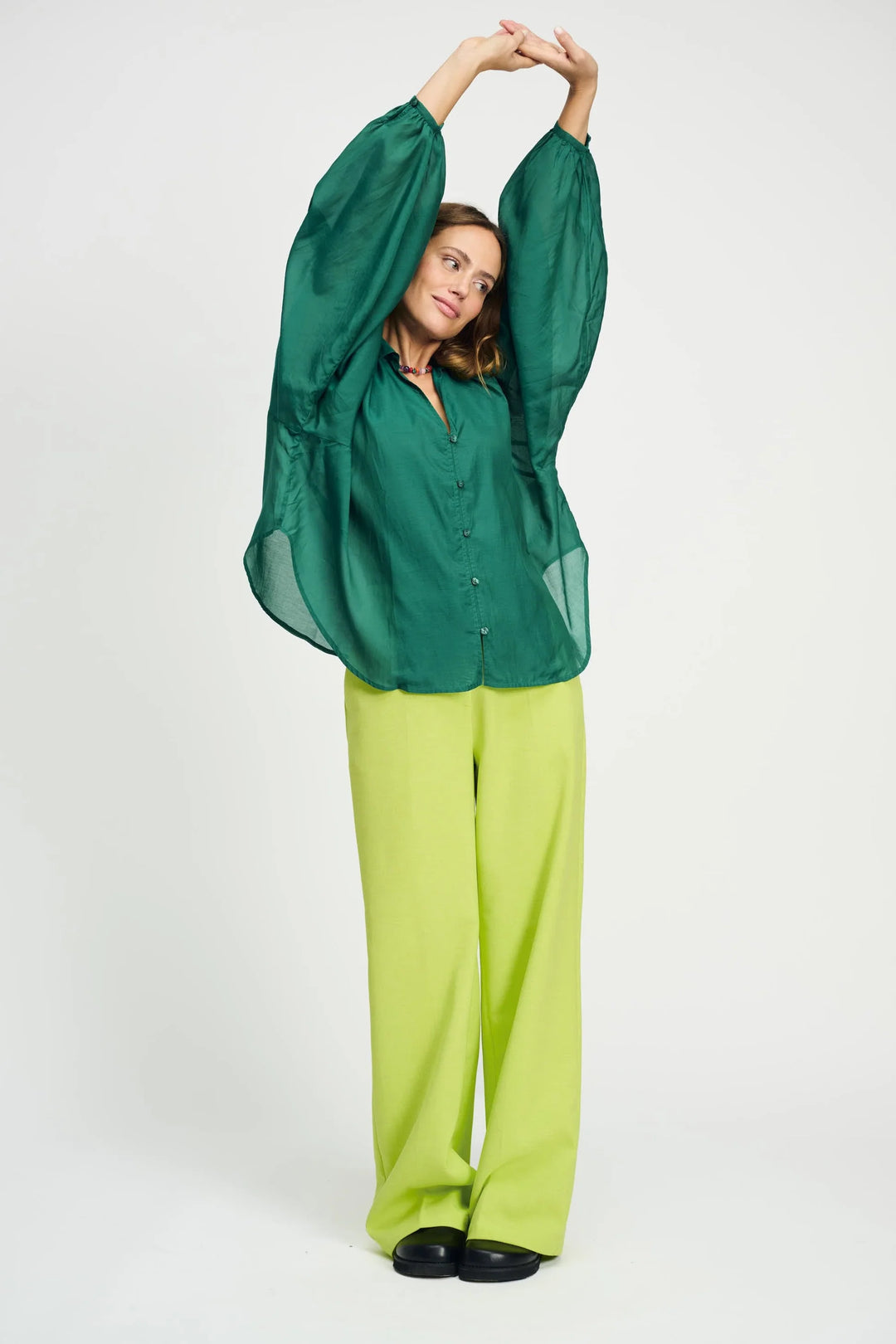 Pom Amsterdam Blouse Lena - Meadow Green - Shop 9