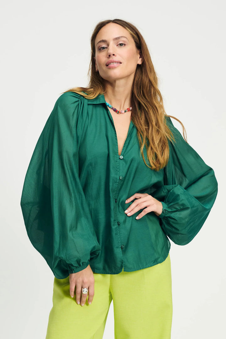 Pom Amsterdam Blouse Lena - Meadow Green - Shop 9
