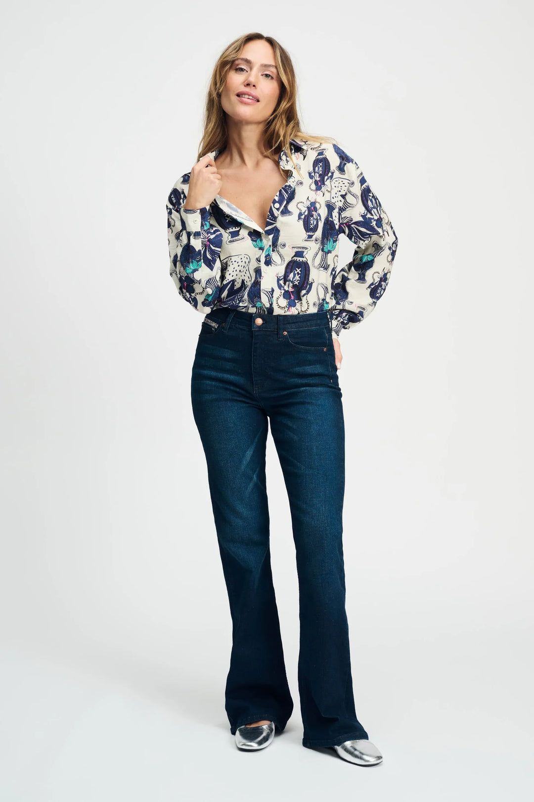 Pom Amsterdam Blouse Milly Vases - Cream - Shop 9