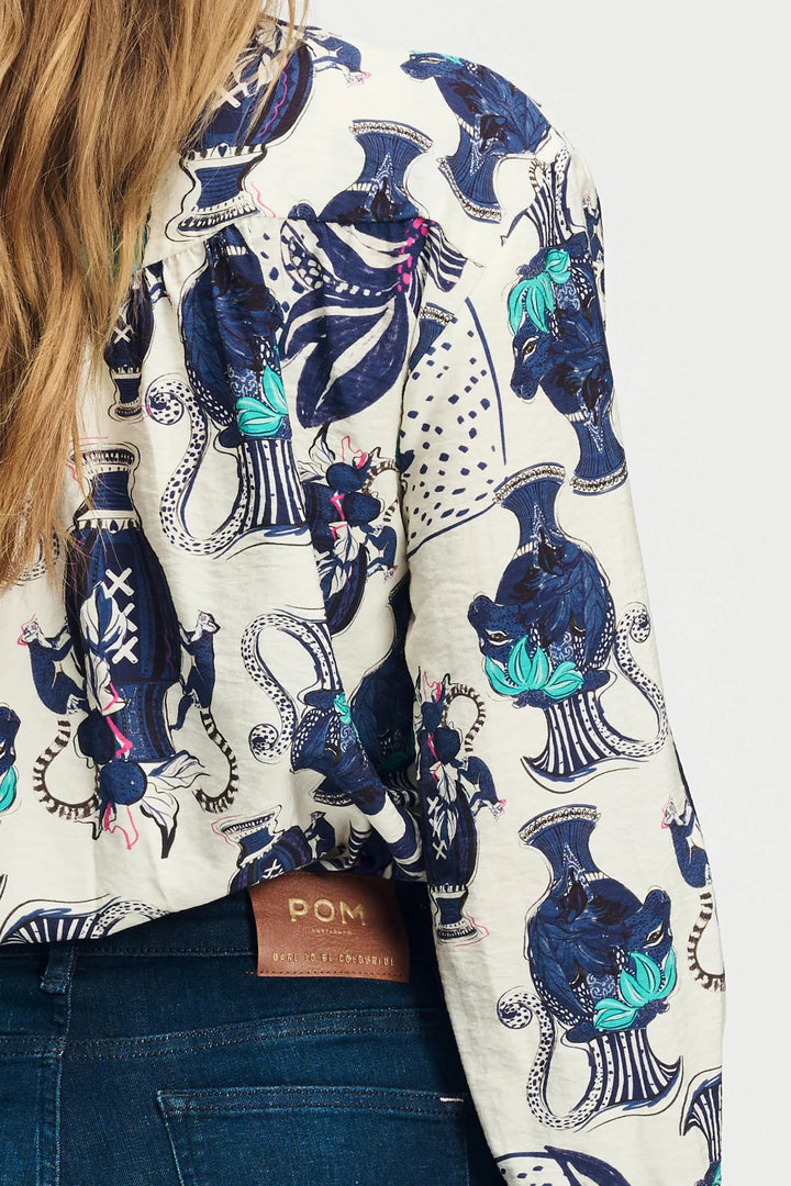 Pom Amsterdam Blouse Milly Vases - Cream - Shop 9