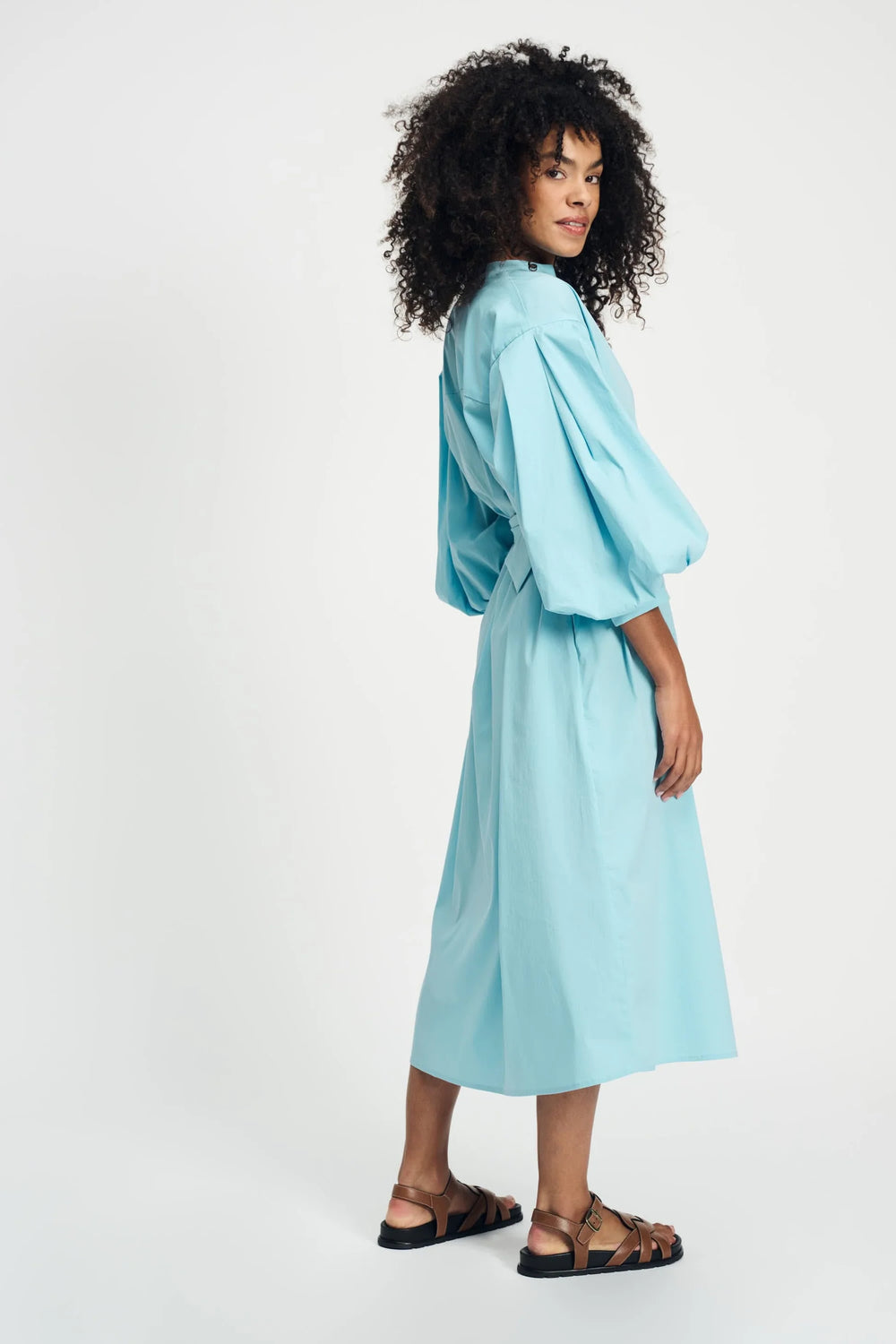Pom Amsterdam Dress Poplin - Sky Blue - Shop 9