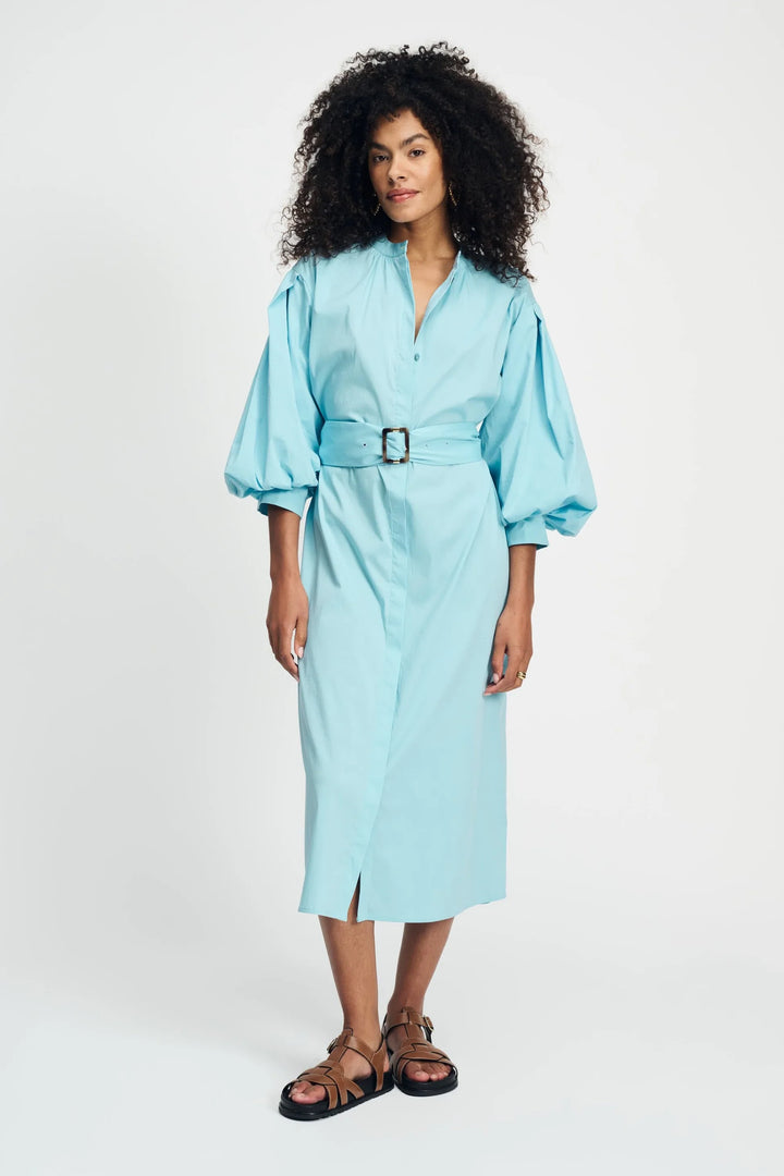 Pom Amsterdam Dress Poplin - Sky Blue - Shop 9