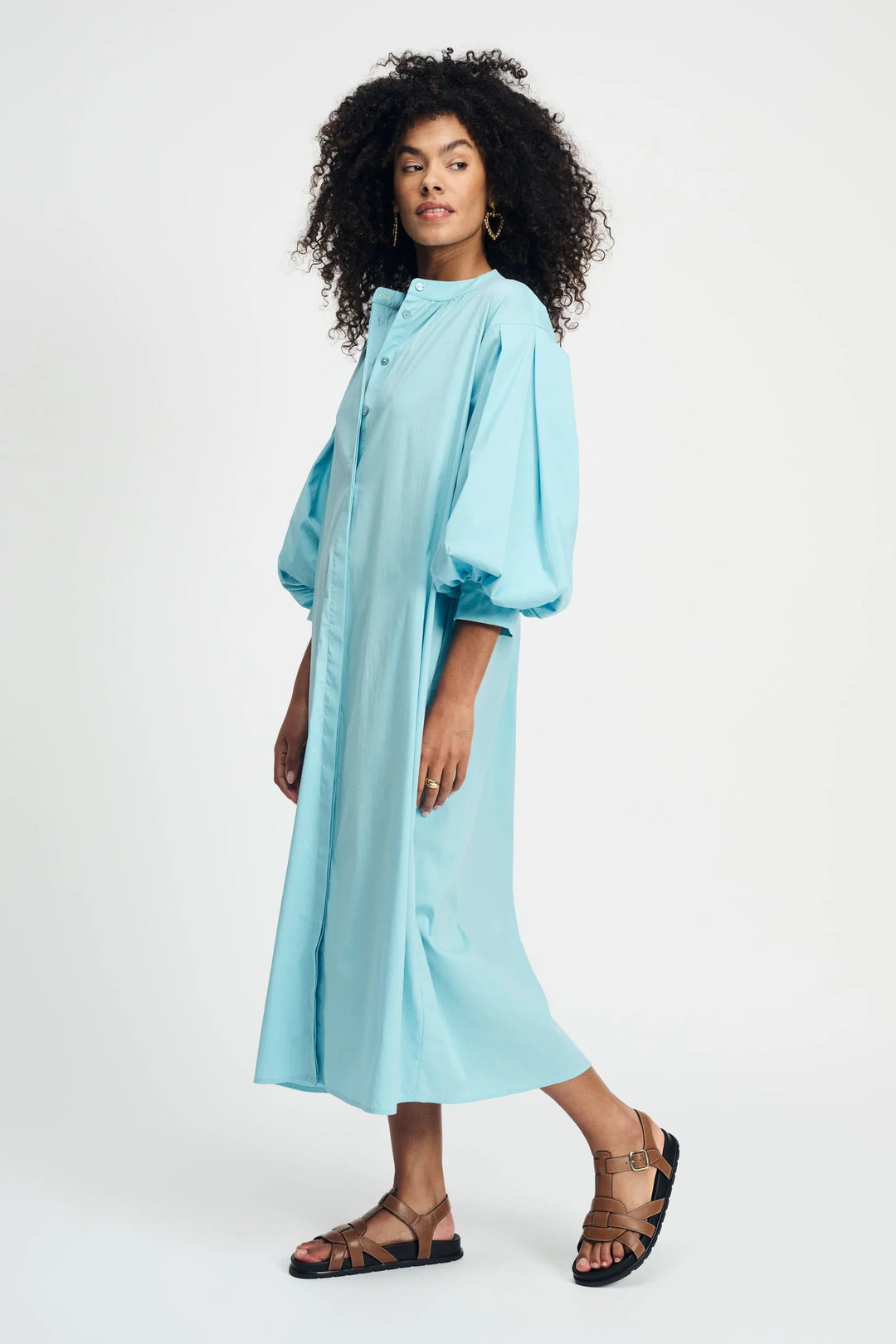 Pom Amsterdam Dress Poplin - Sky Blue - Shop 9
