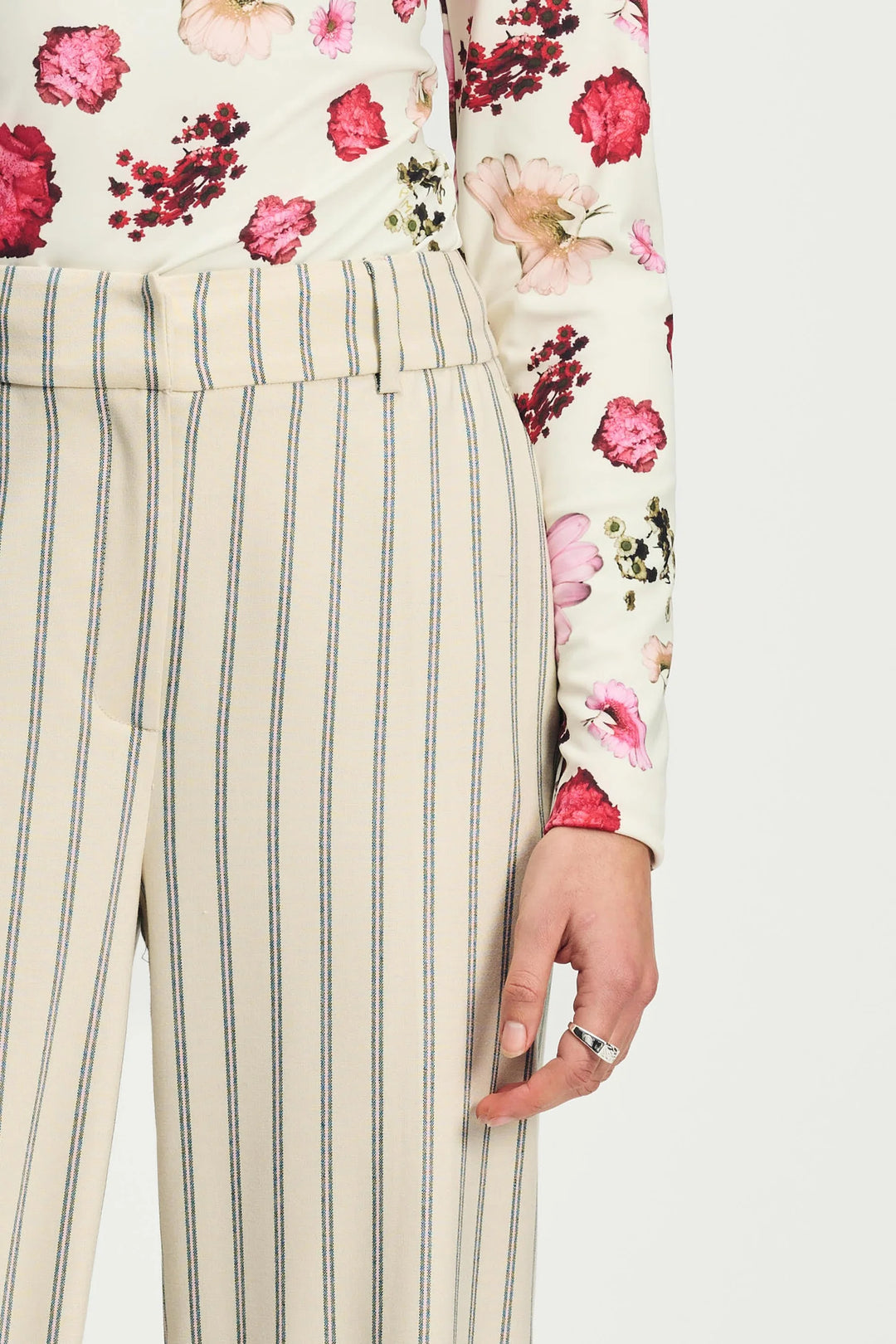 Pom Amsterdam Pants - Striped Cream - Shop 9