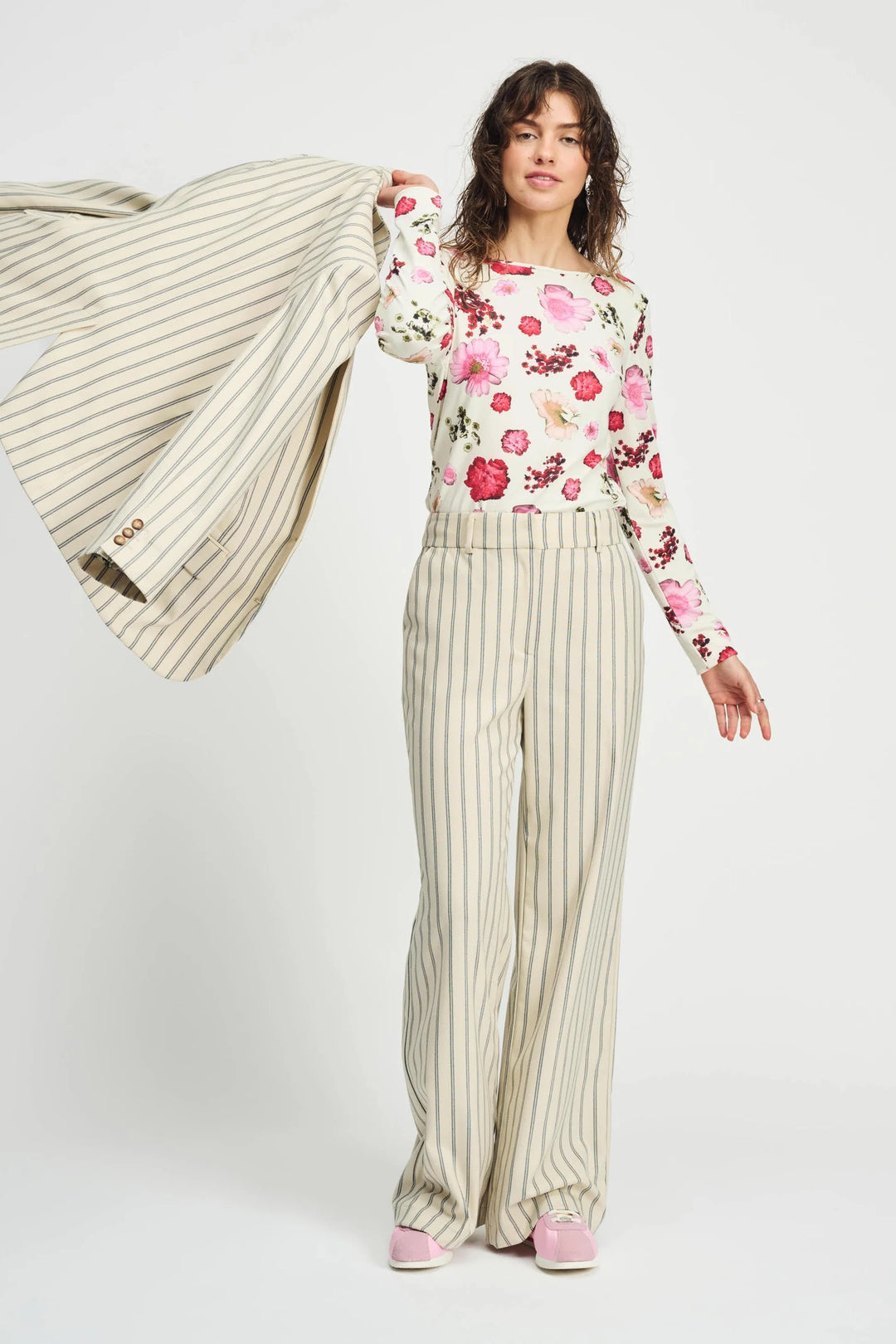 Pom Amsterdam Pants - Striped Cream - Shop 9
