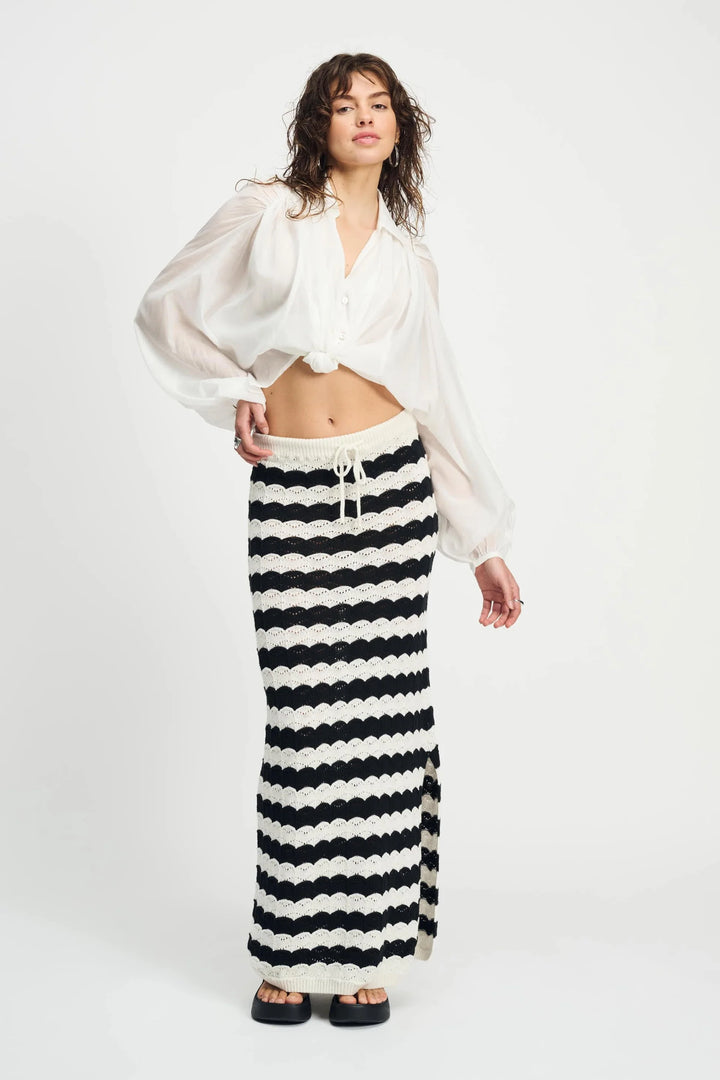Pom Amsterdam Skirt Crochet - Black + White - Shop 9