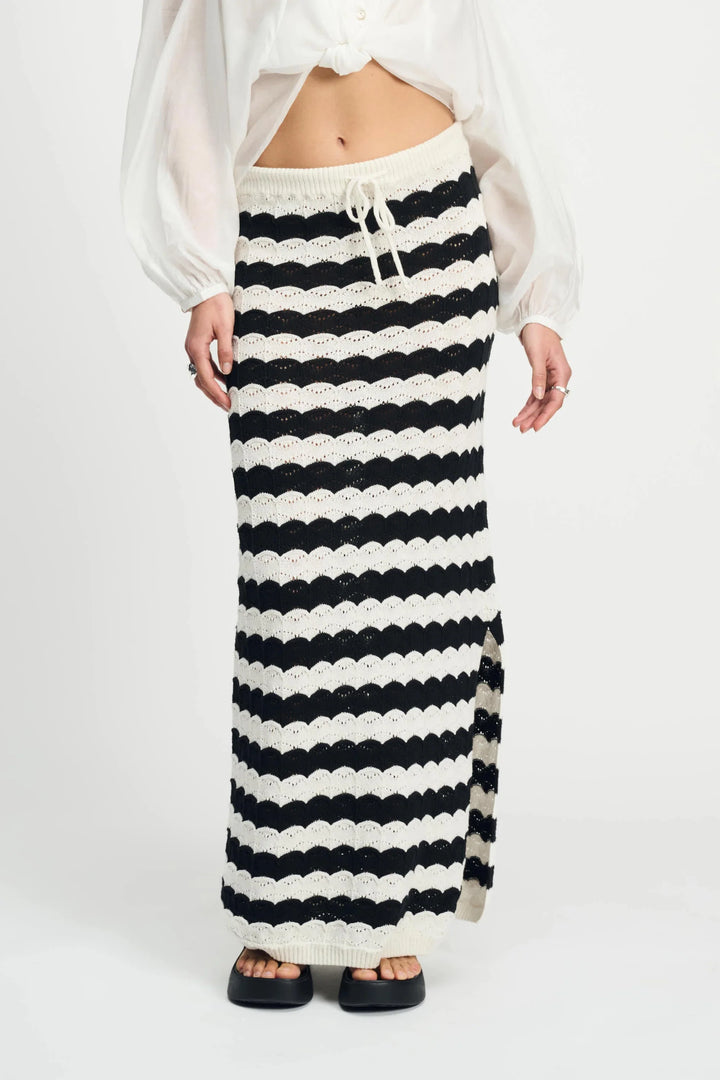 Pom Amsterdam Skirt Crochet - Black + White - Shop 9