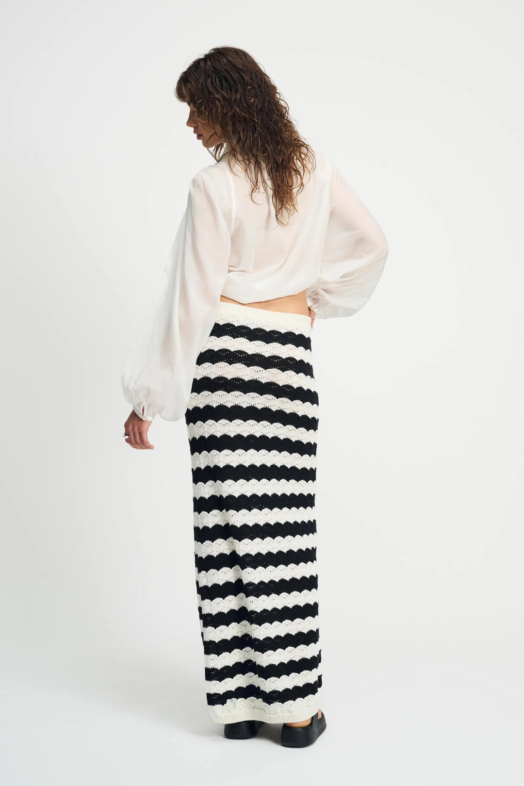 Pom Amsterdam Skirt Crochet - Black + White - Shop 9