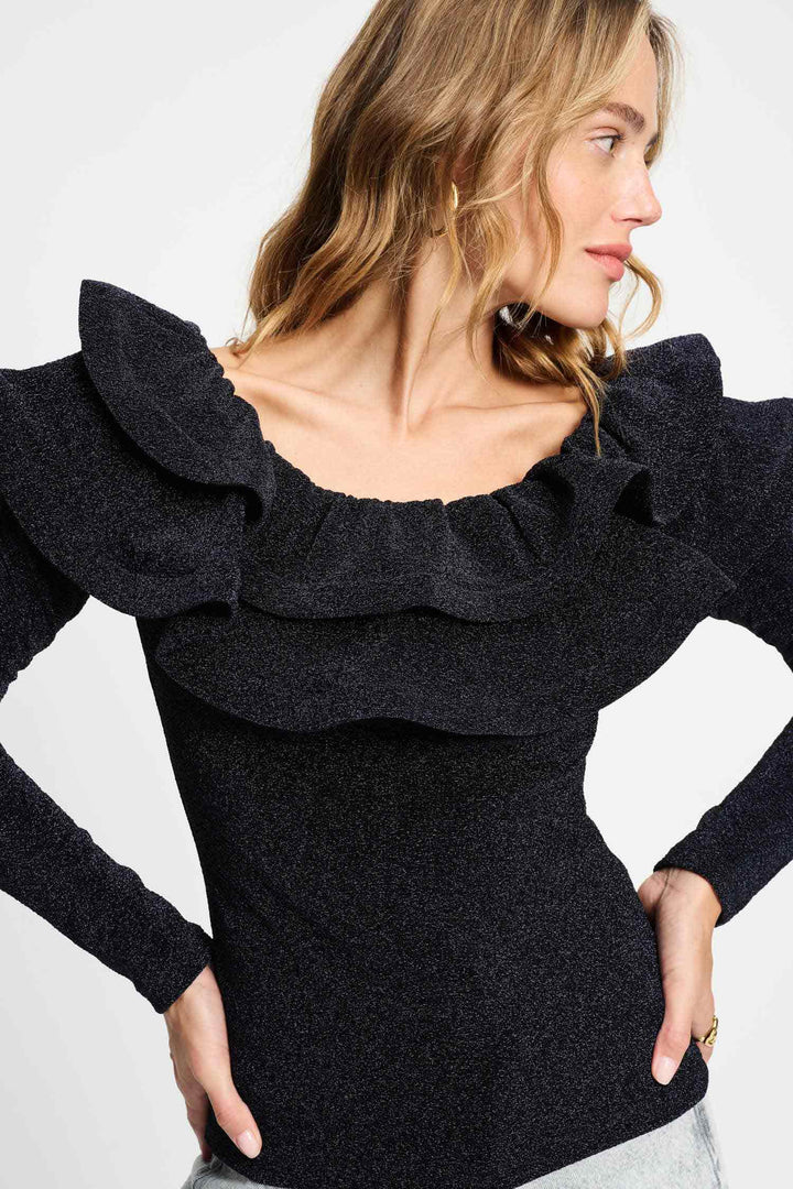 Pom Glitter Noir Top - Black - Shop 9