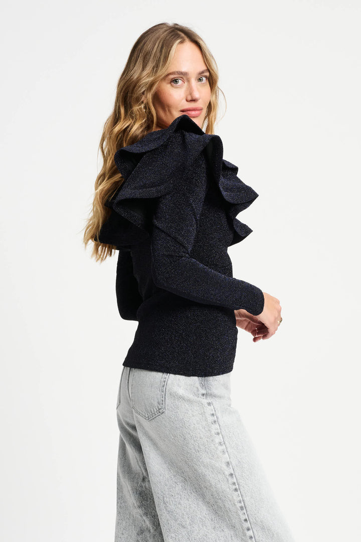 Pom Glitter Noir Top - Black - Shop 9