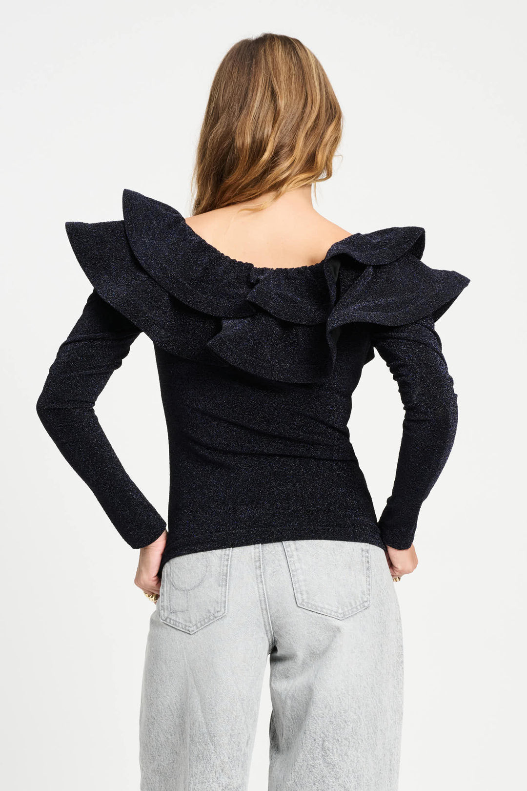 Pom Glitter Noir Top - Black - Shop 9