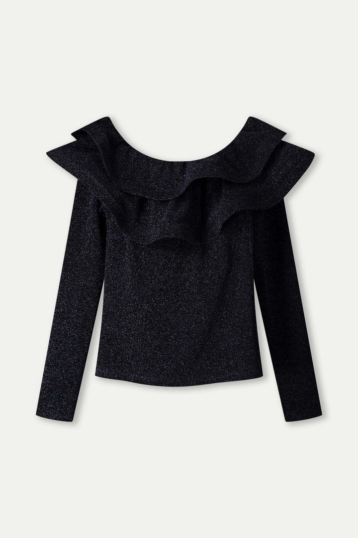 Pom Glitter Noir Top - Black - Shop 9