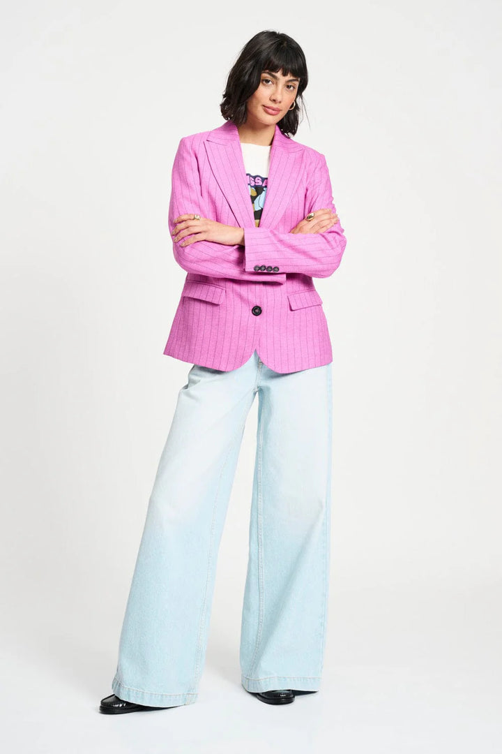 Pom Rose Doux Striped Blazer