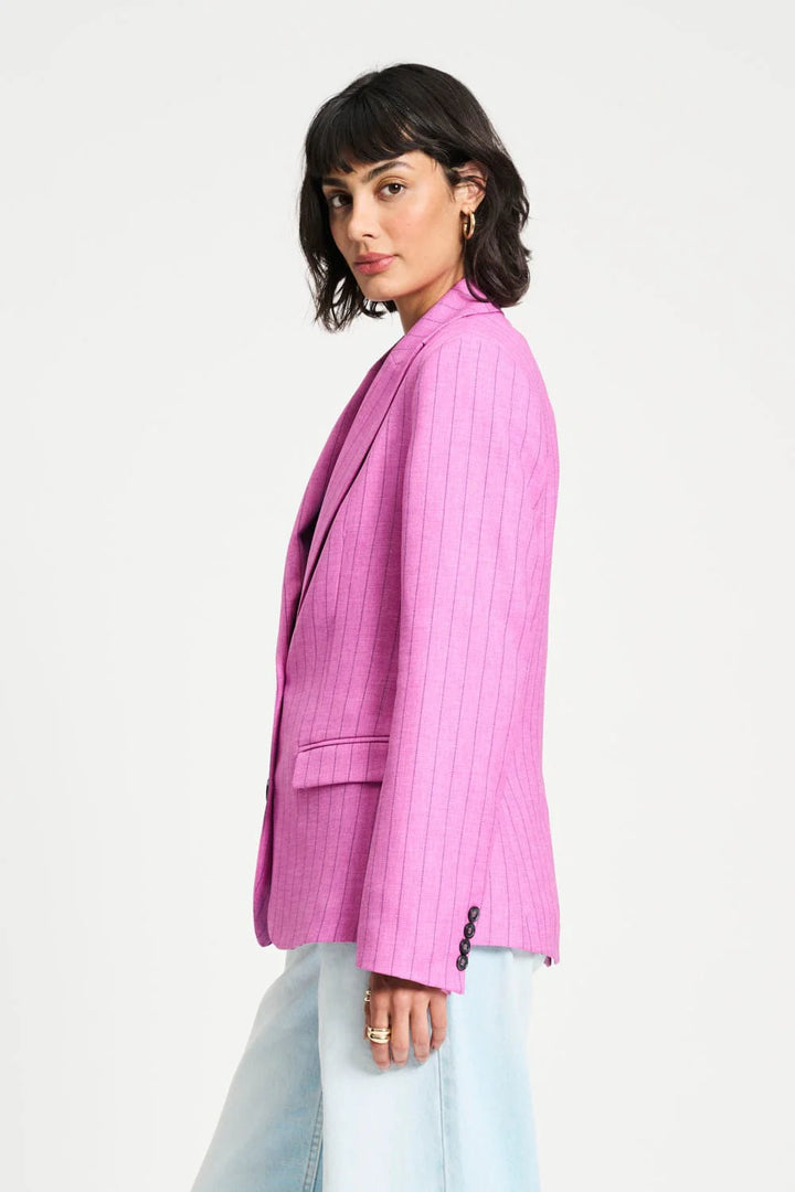 Pom Rose Doux Striped Blazer