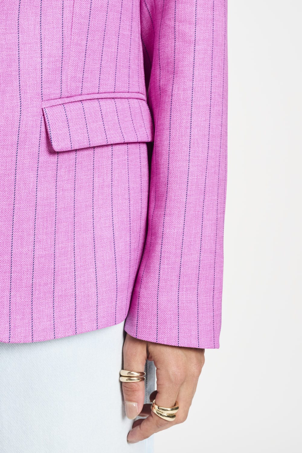 Pom Rose Doux Striped Blazer