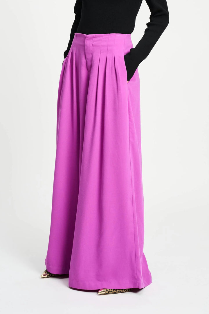 Pom Wide Leg Frosting Pink Pants - Shop 9