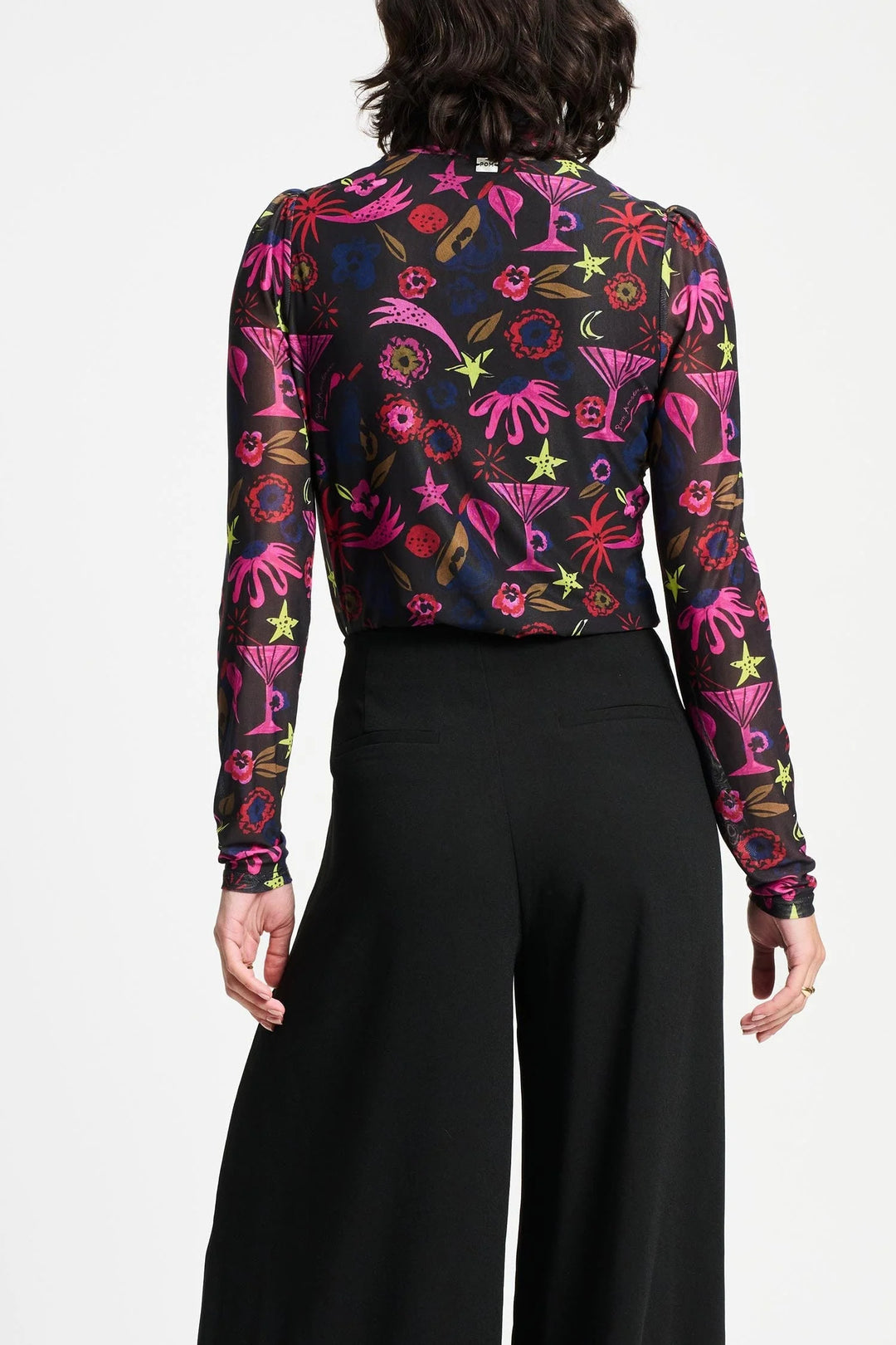 Pom Wide Leg Pants Noir - Black - Shop 9