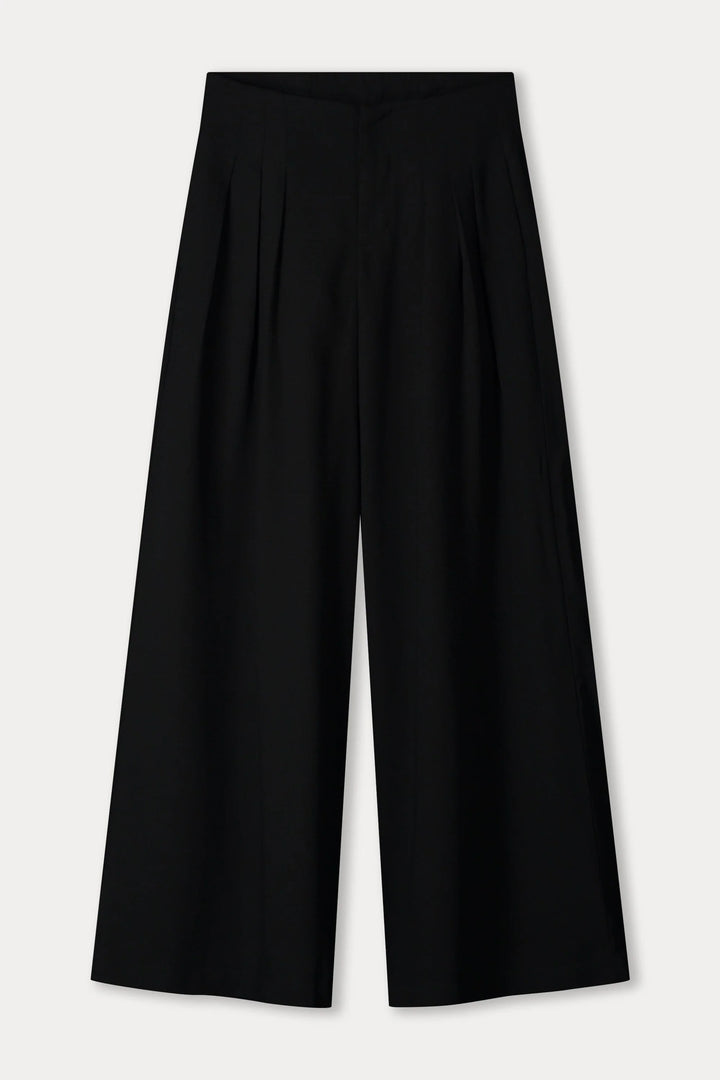 Pom Wide Leg Pants Noir - Black - Shop 9