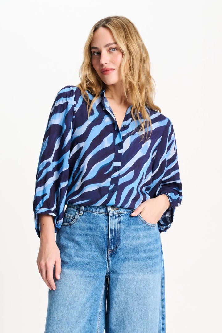 Pom Amsterdam Animal Blouse - Blue