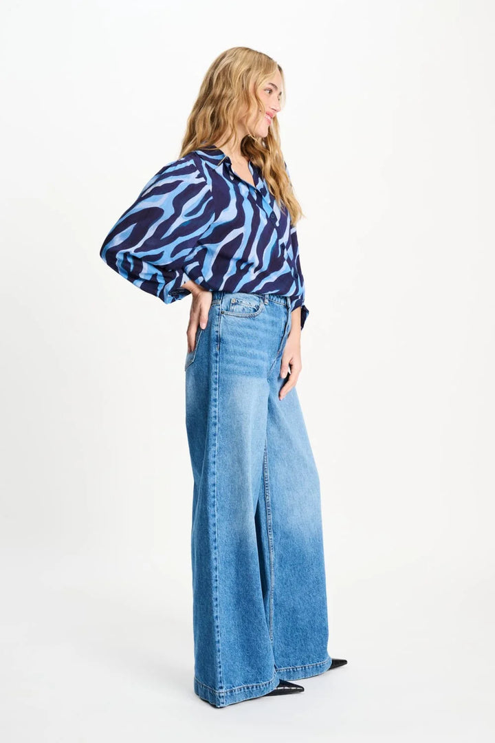 Pom Amsterdam Animal Blouse - Blue