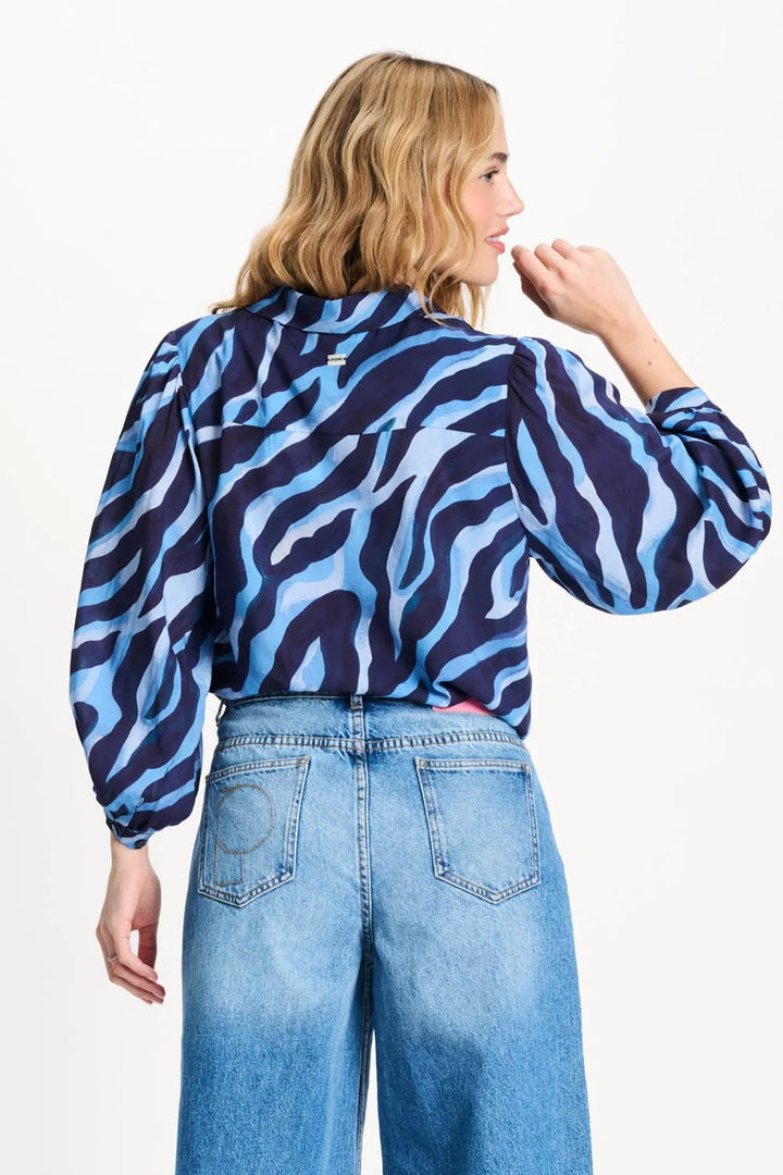 Pom Amsterdam Animal Blouse - Blue