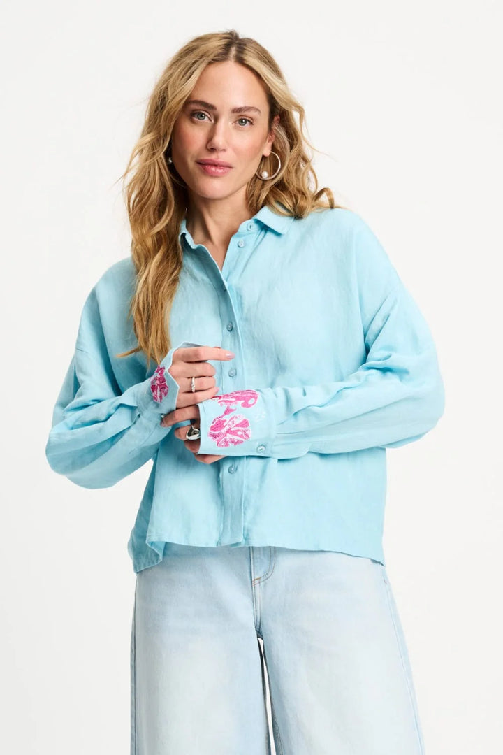 Pom Amsterdam Blouse Blue Sequins Urban Flora