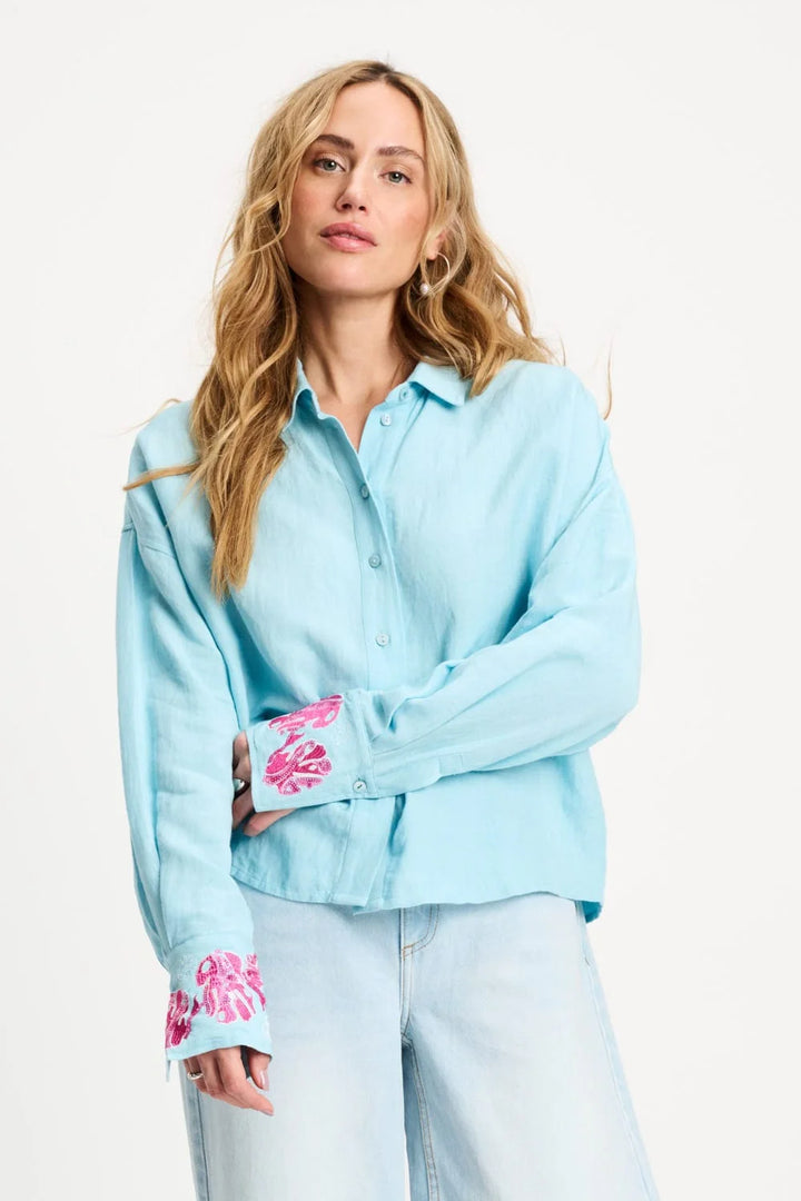 Pom Amsterdam Blouse Blue Sequins Urban Flora