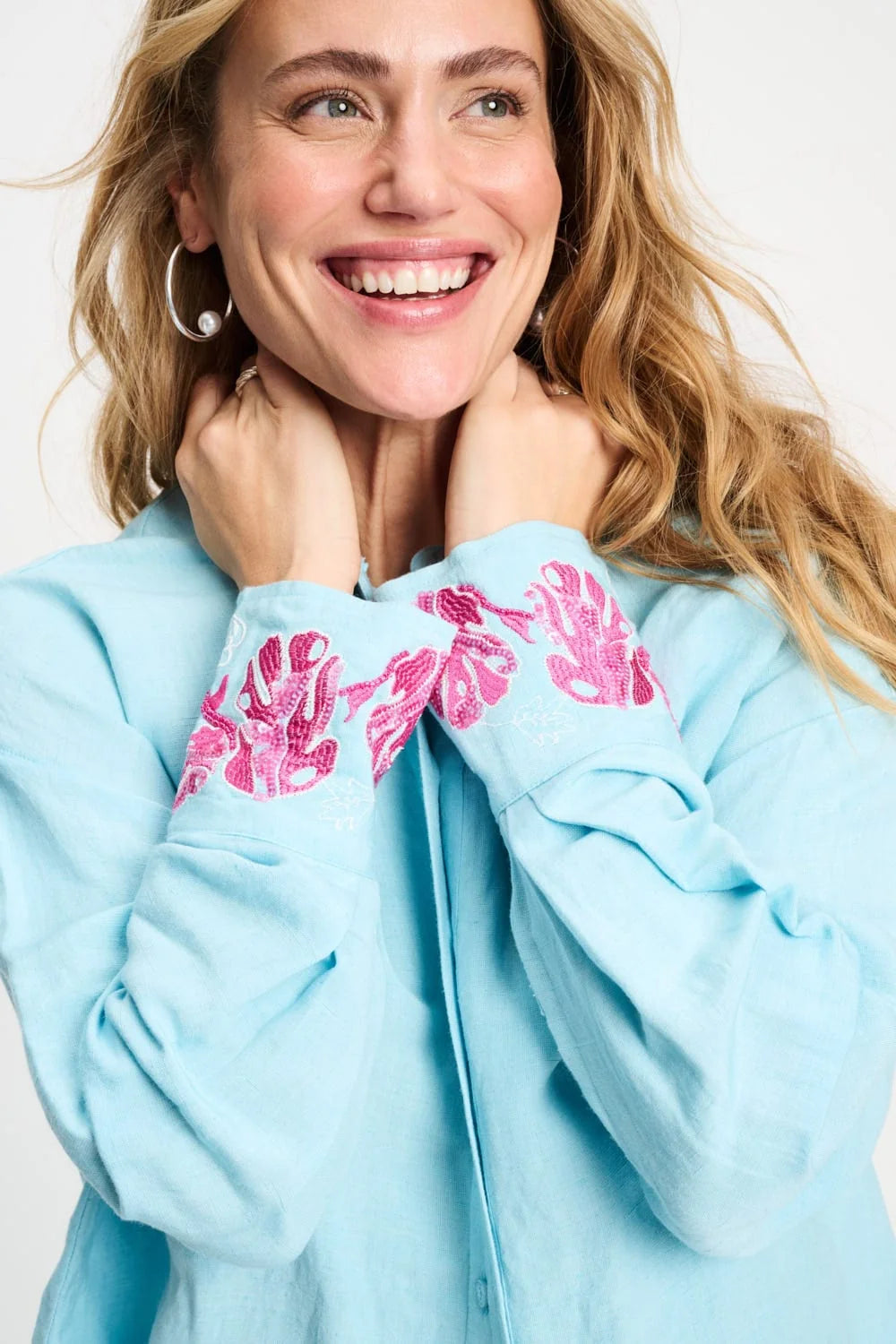 Pom Amsterdam Blouse Blue Sequins Urban Flora