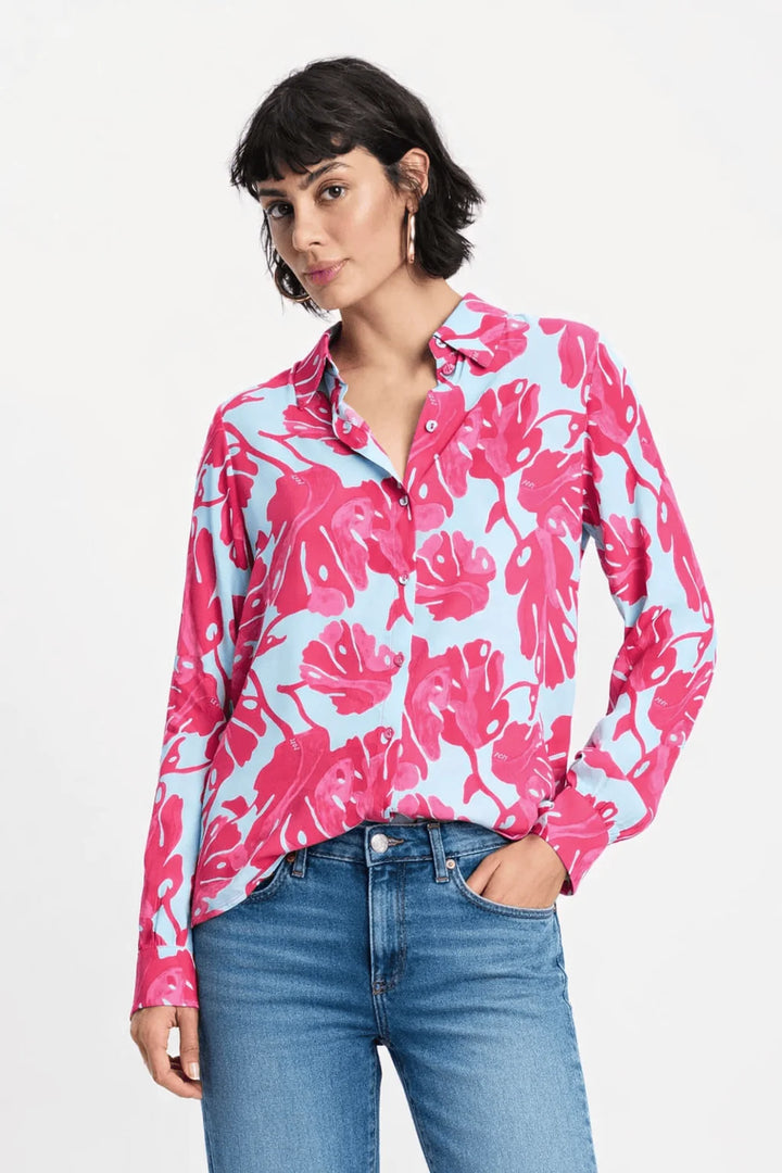 Pom Amsterdam Blouse Mila Urban Flora Blue - Shop 9