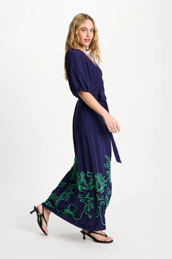 Pom Amsterdam Dress Beach Vibes Tape Night Blue - Shop 9