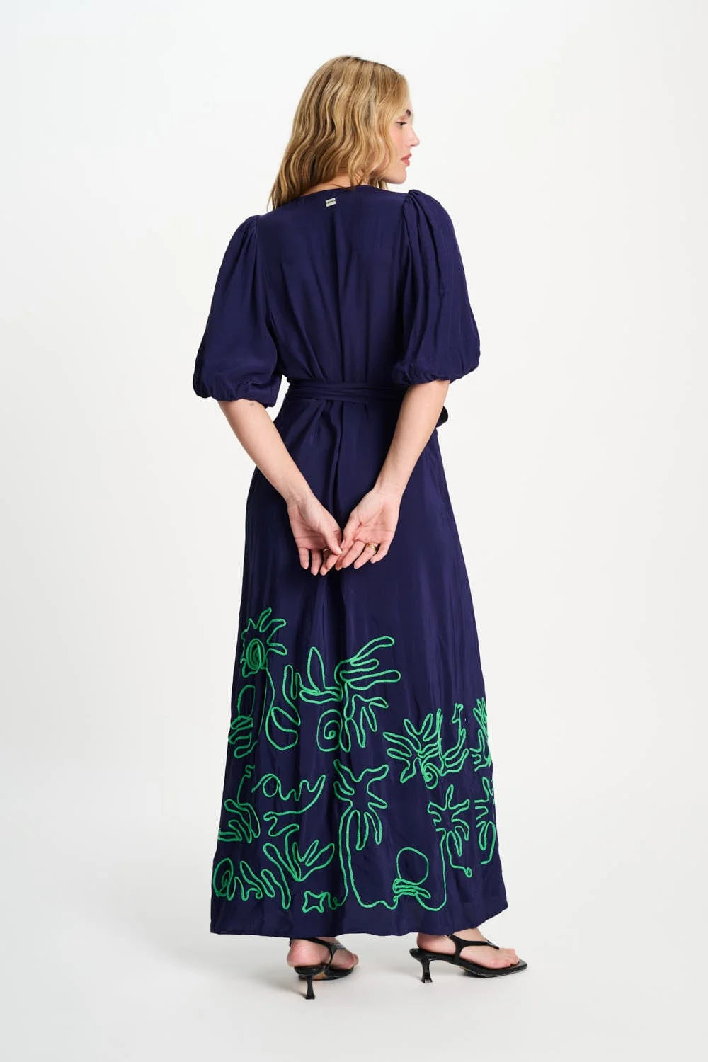 Pom Amsterdam Dress Beach Vibes Tape Night Blue - Shop 9