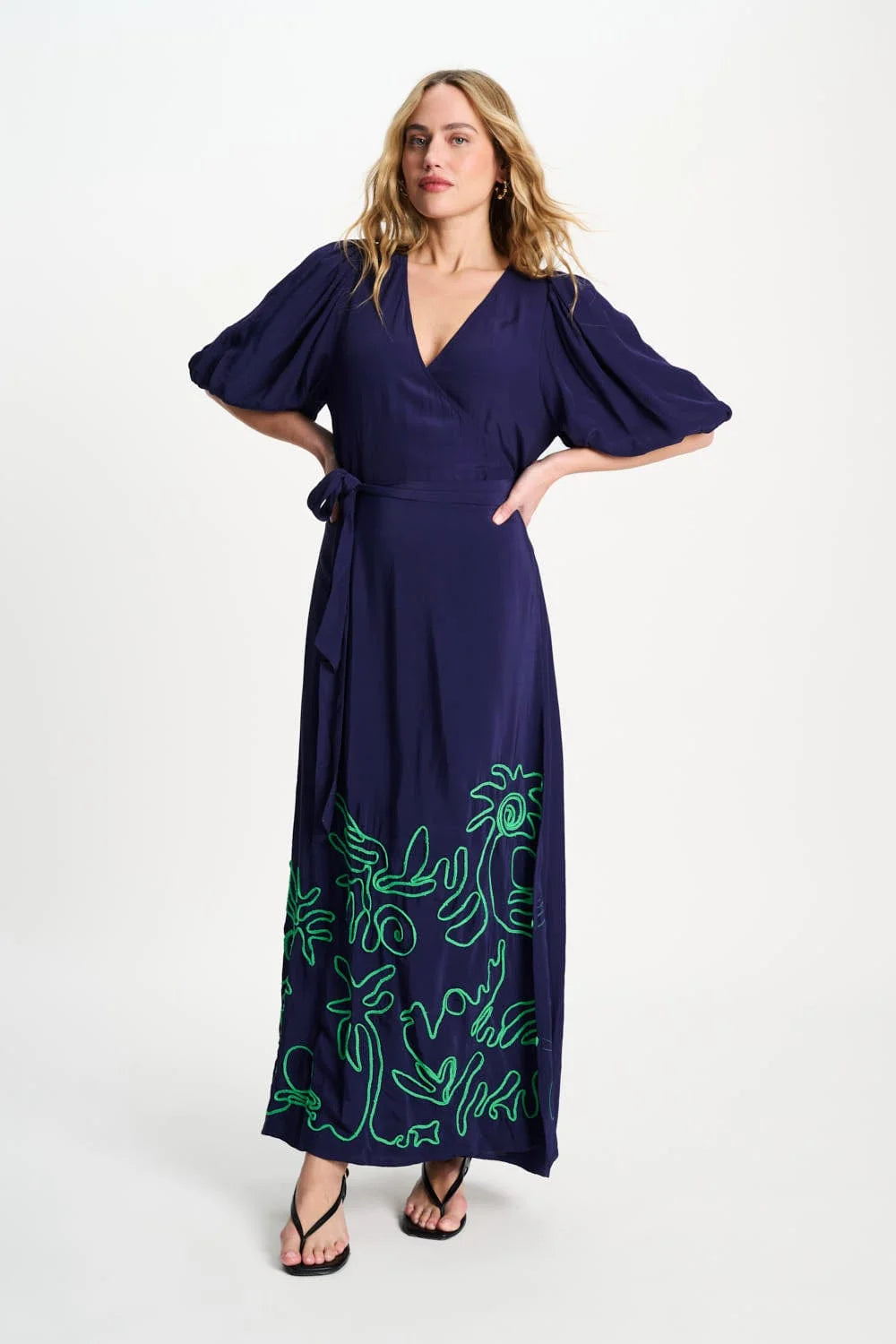 Pom Amsterdam Dress Beach Vibes Tape Night Blue - Shop 9
