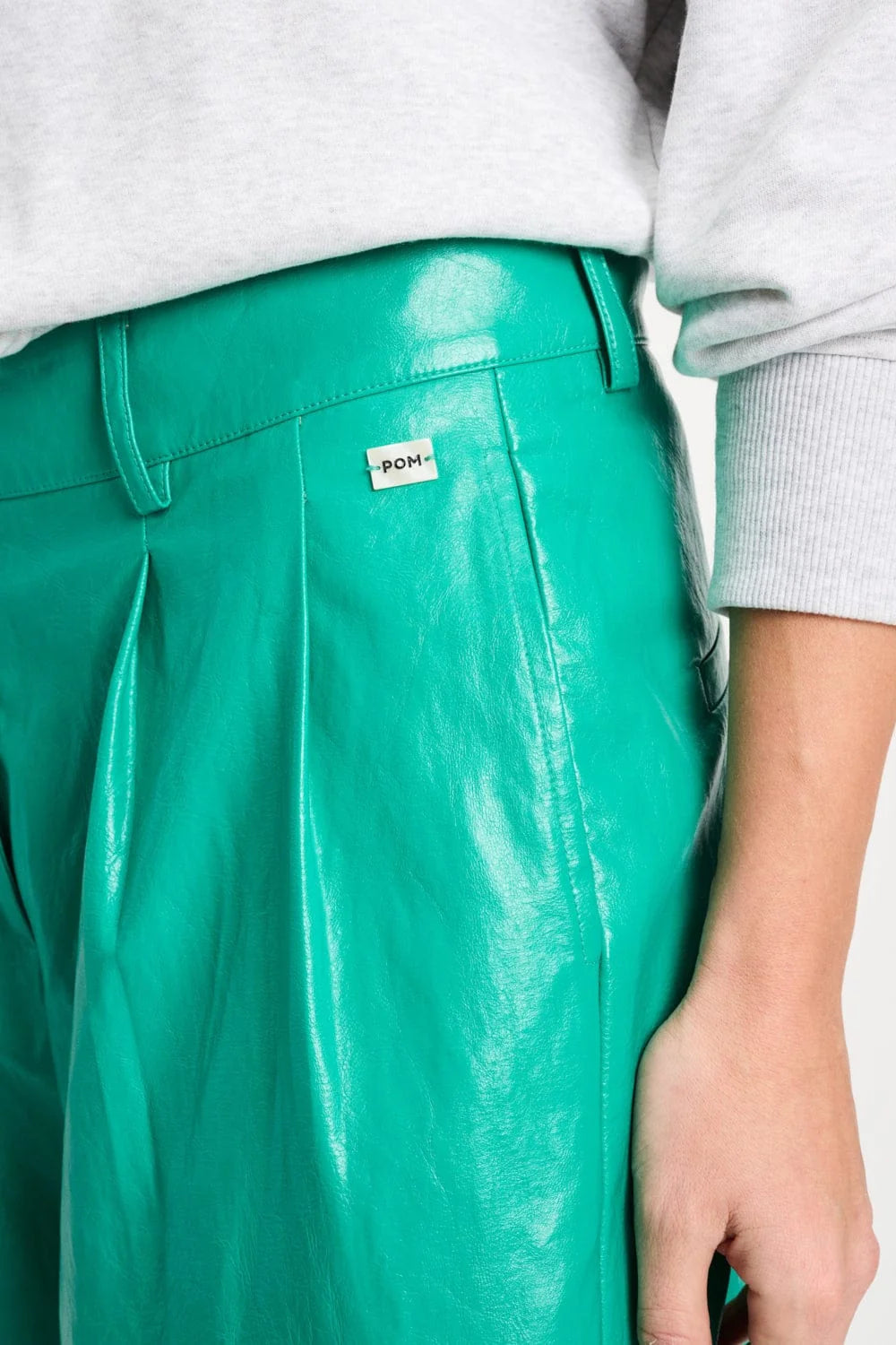 Pom Amsterdam Pants Faux Leather - Wander Green - Shop 9