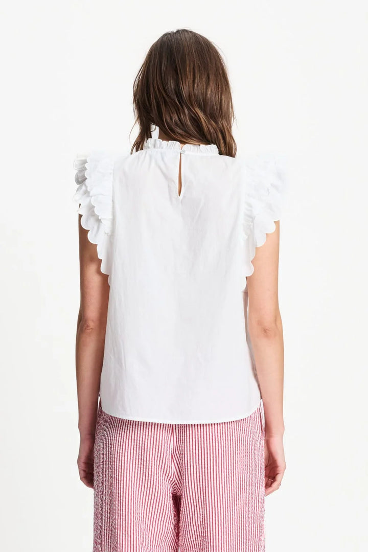 Pom Amsterdam Ruffles Top - Crispy White