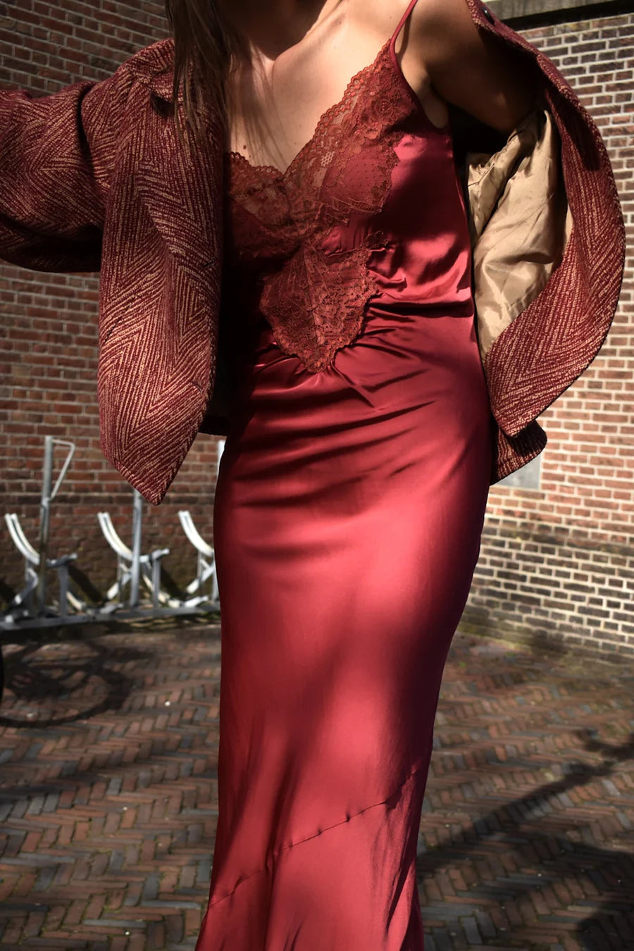 Rabens Saloner Antonella Dress - Burgundy - Shop 9