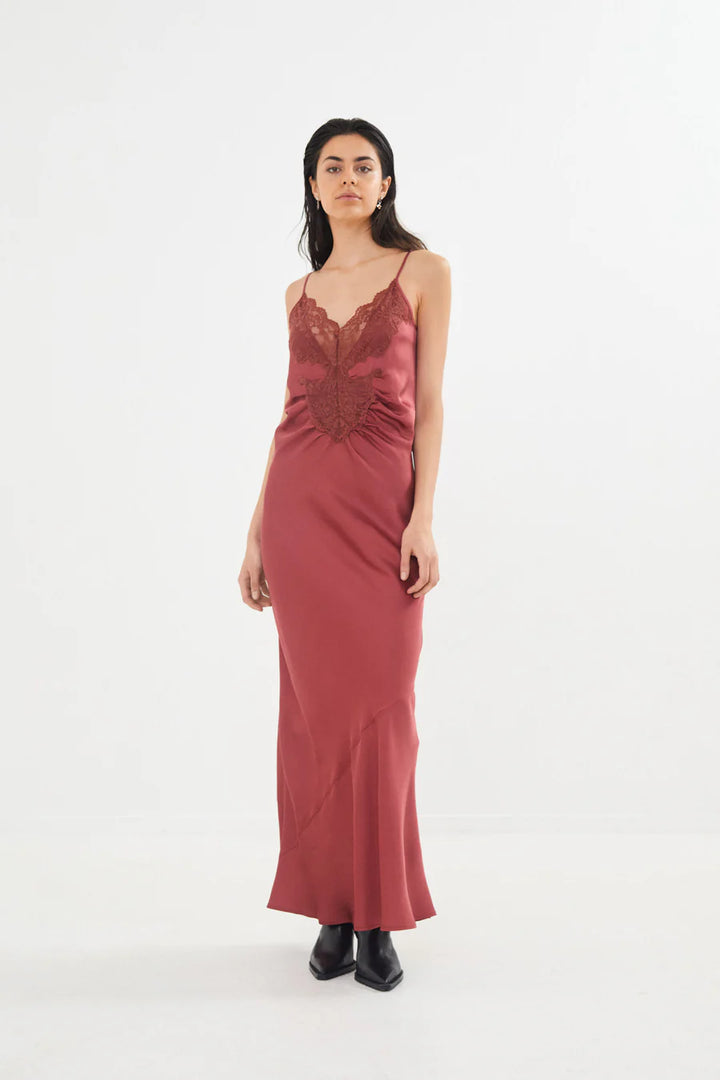 Rabens Saloner Antonella Dress - Burgundy - Shop 9