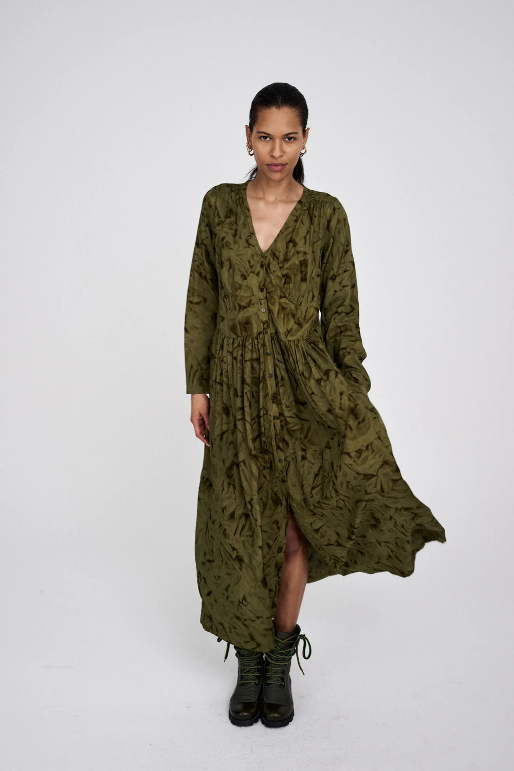 Rabens Saloner Athena Dress - Fern Green Combo - Shop 9