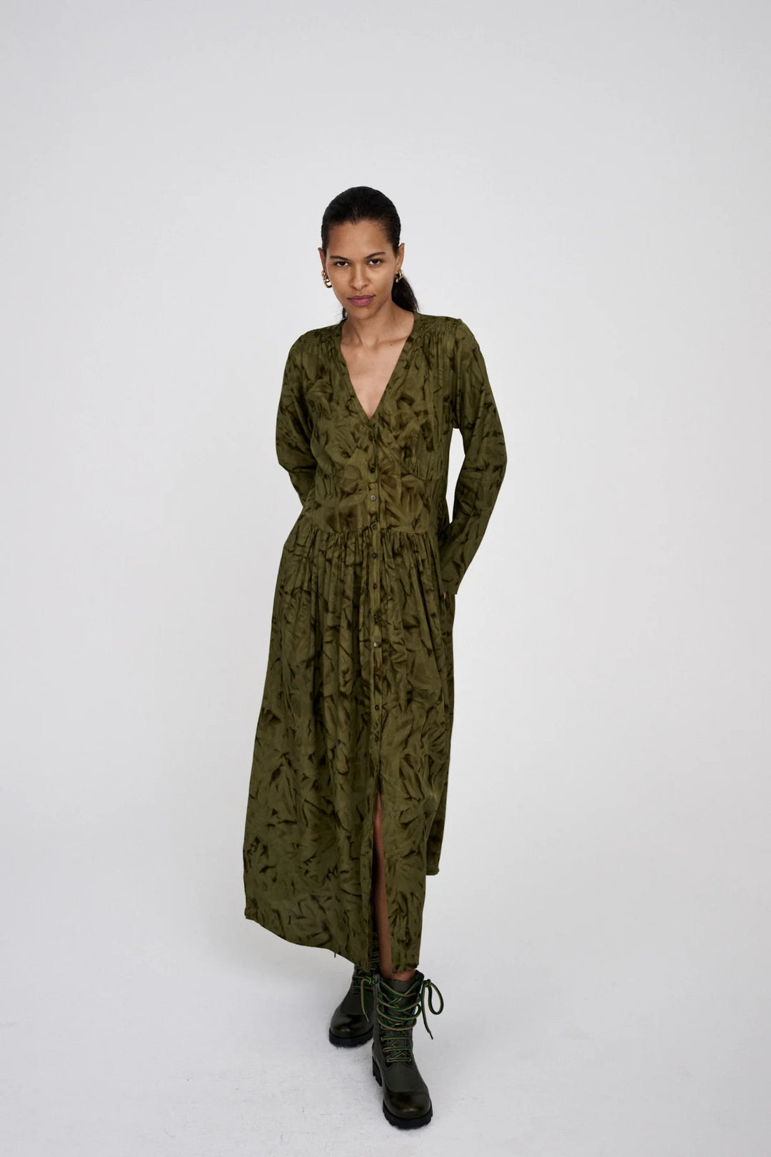 Rabens Saloner Athena Dress - Fern Green Combo - Shop 9