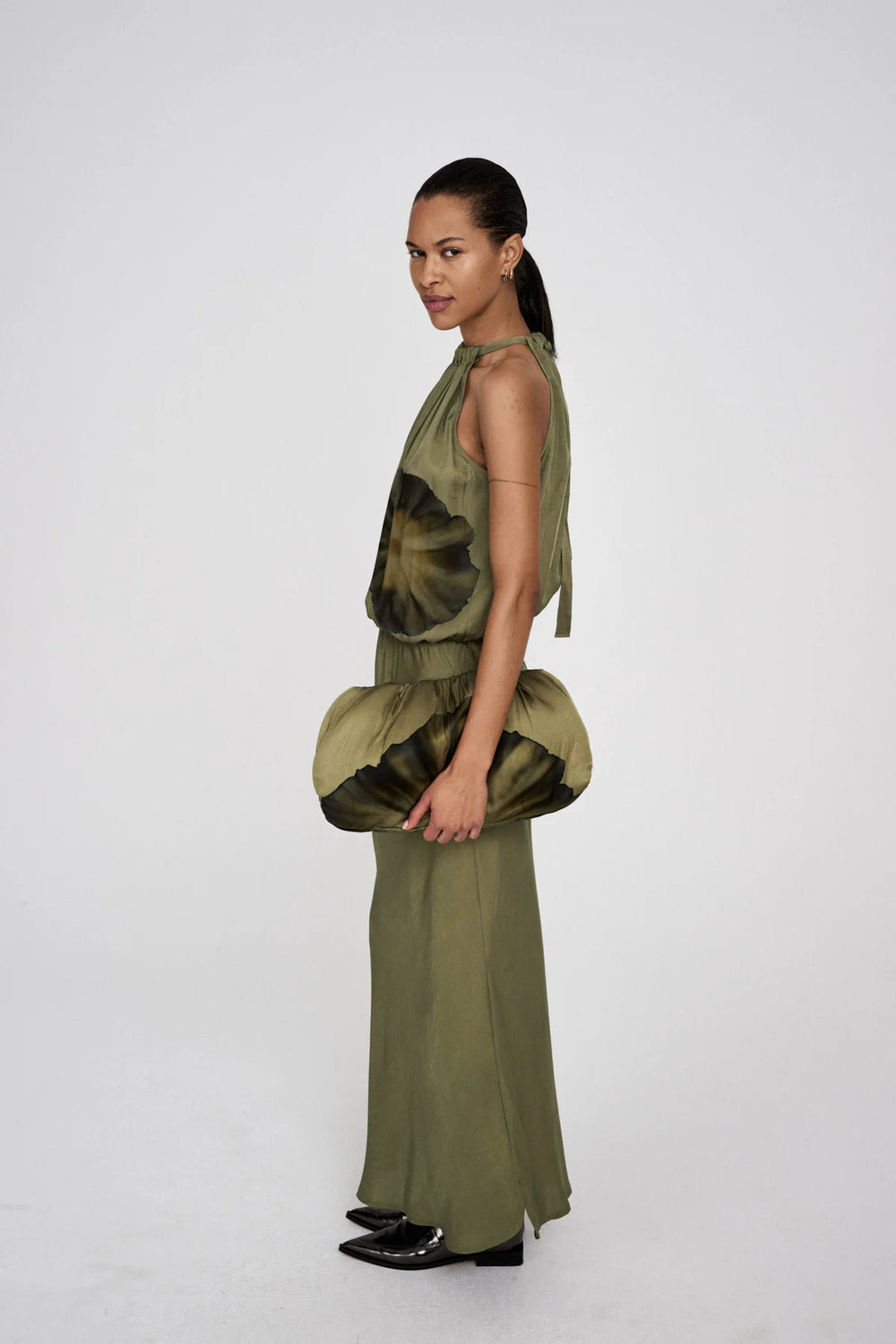Rabens Saloner Chanette Bloom Halter Dress - Hazelnut Combo - Shop 9