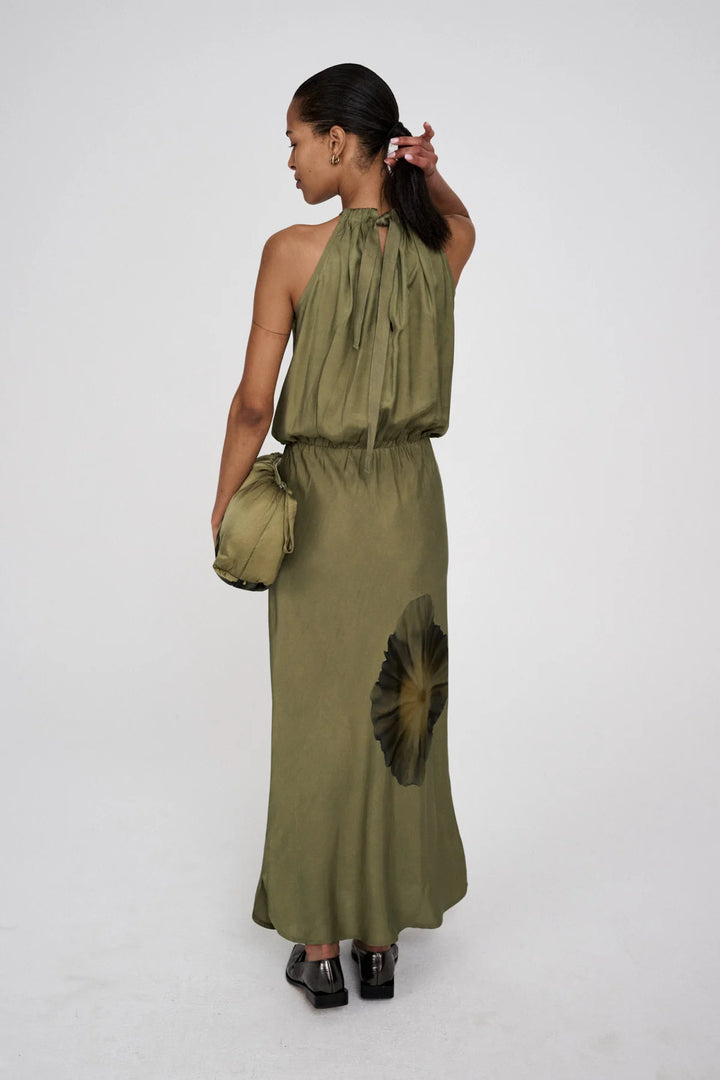 Rabens Saloner Chanette Bloom Halter Dress - Hazelnut Combo - Shop 9