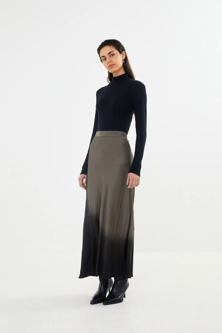 Rabens Saloner Ellery Coastal Bias Slim Skirt - Asphalt - Shop 9