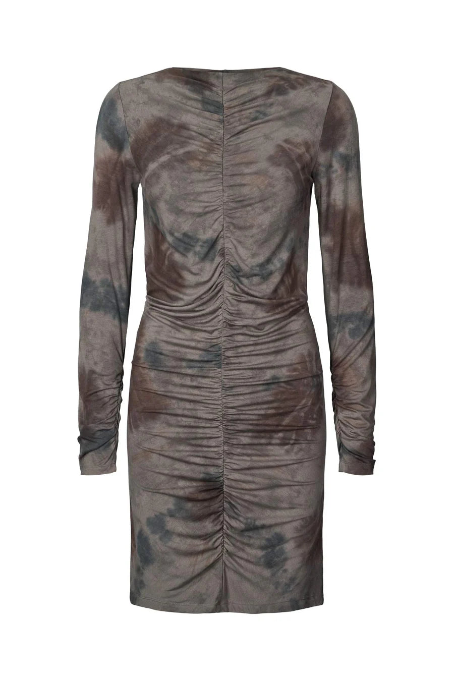 Rabens Saloner Isi Mixture Gather Short Dress - Asphalt - Shop 9