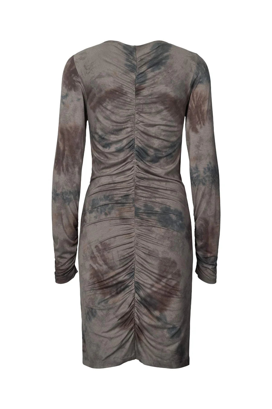 Rabens Saloner Isi Mixture Gather Short Dress - Asphalt - Shop 9