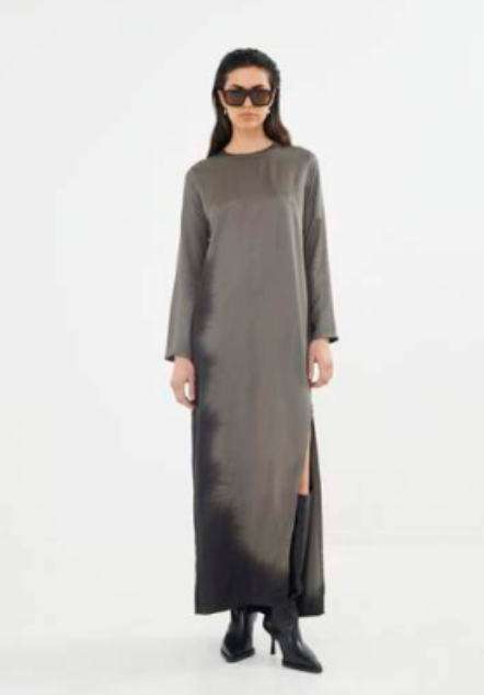 Rabens Saloner Lang Dress - Asphalt Black - Shop 9