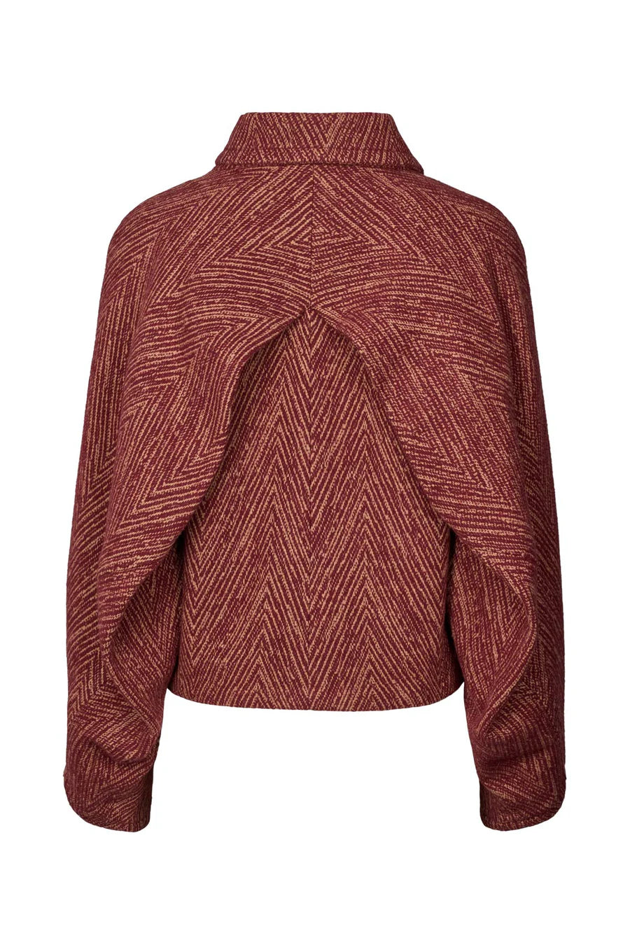 Rabens Saloner Lunna Herringbone Jacket - Burgundy - Shop 9